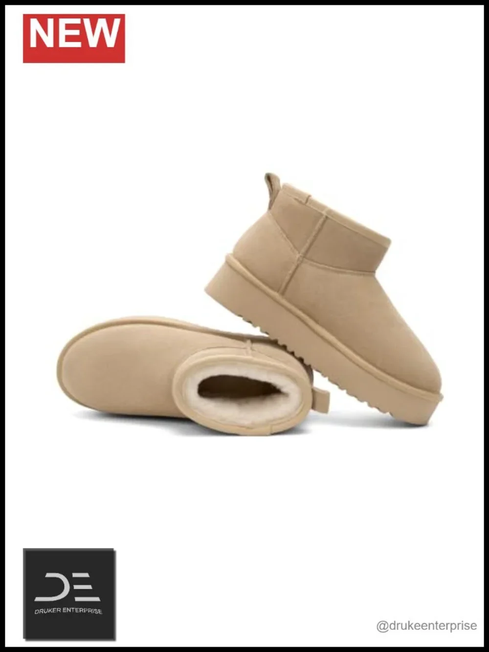 Women's Faux Fur Lined Suede Ankle Snow Boots Platform Winter Booties